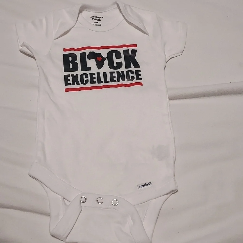 BLACK excellence  Gerber one piece  size 3-6 M new without tag  , 100% cotton